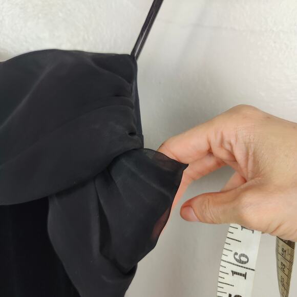 Vintage Y2K Betsey & Adam‎ Gown Womens 8 Black Velvet Mesh Tie Back Cami Straps - Picture 4 of 10